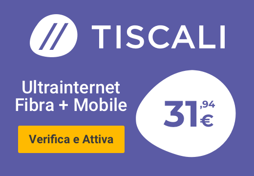 Tiscali Ultrainternet Fibra + mobile recensione